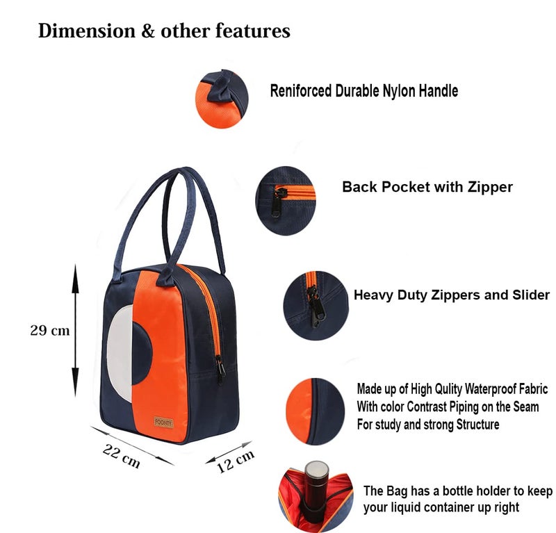 FOONTY Polyester Waterproof Lunch Bag For Men And Women(With Bottle Holder,Multicolor,9027B), 8 liter - Image 5