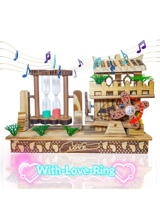 Handcrafted Wooden Windmill Musical Box – Vintage Wind-Up Music Box Decorative Showpiece & Gift for Home Décor - Image 5