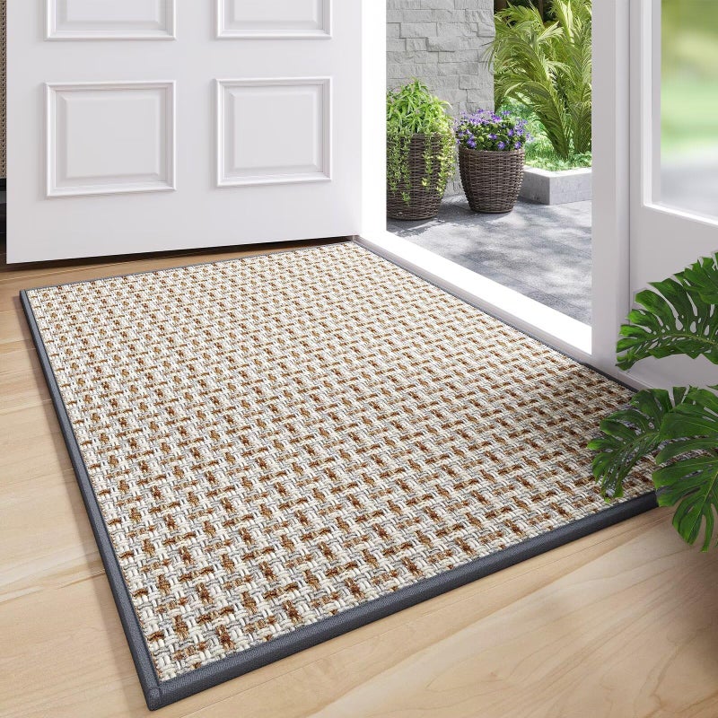 YDKGL Door Mat 17"x30",Door Mat Indoor Entrance Dirt Resistant and Absorbent Non-Slip Rubber Backing Front Door Mats Washable Low-Profile Indoor Mats for Entryway, Inside Entrance Easy Clean Gray - Image 1