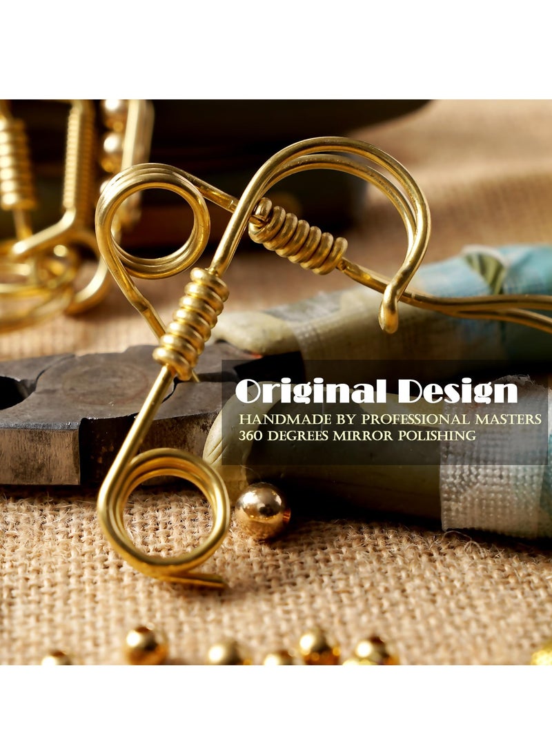 SYOSI Retro Handmade Carabiner Keychain Brass Wire Key Organizer Bird Shape Key Fob Key Chains for car Keys DIY Keychain Key Rings Creative Keychain Gift for Men Women Girls Boy Couple Gold - Image 3