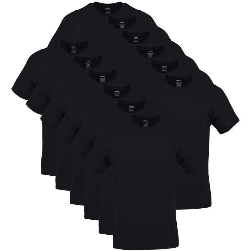 Gildan Men's Crew T-Shirts, Multipack, Style G1100, Black (12-Pack), Medium - Image 1