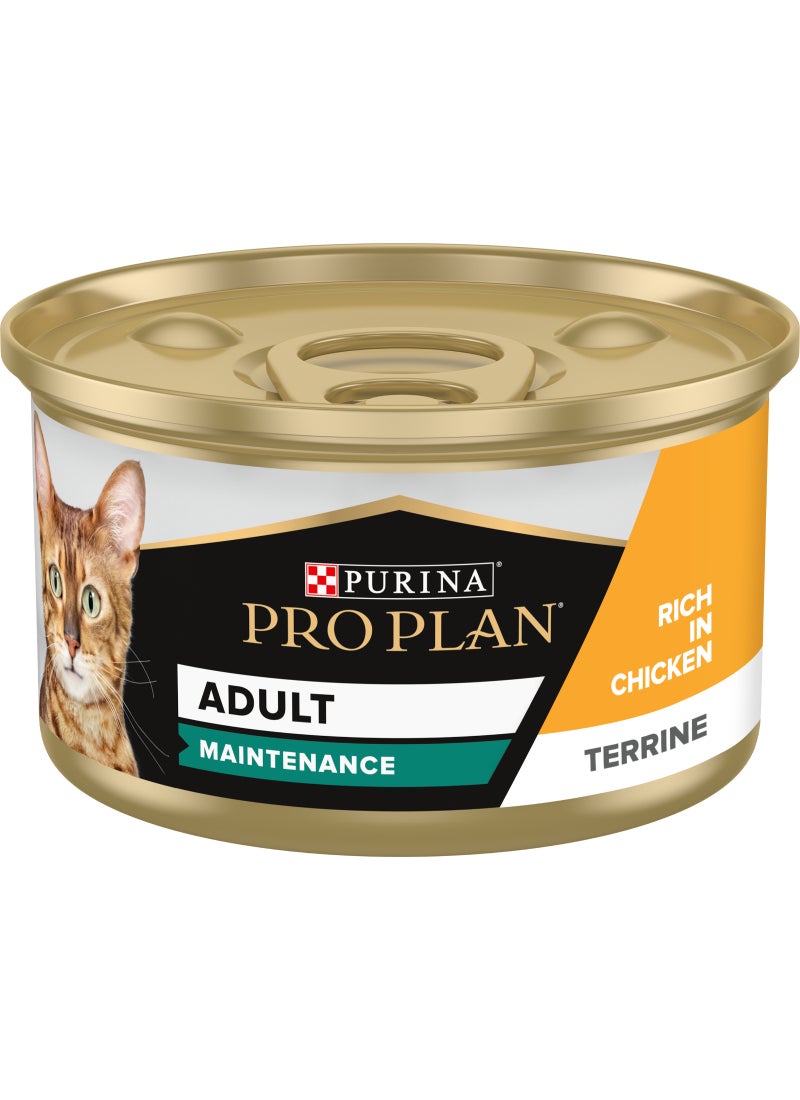 Purina Pro Plan طعام رطب للقطط البالغة بصيغة التيرين غني بالدجاج - Image 2