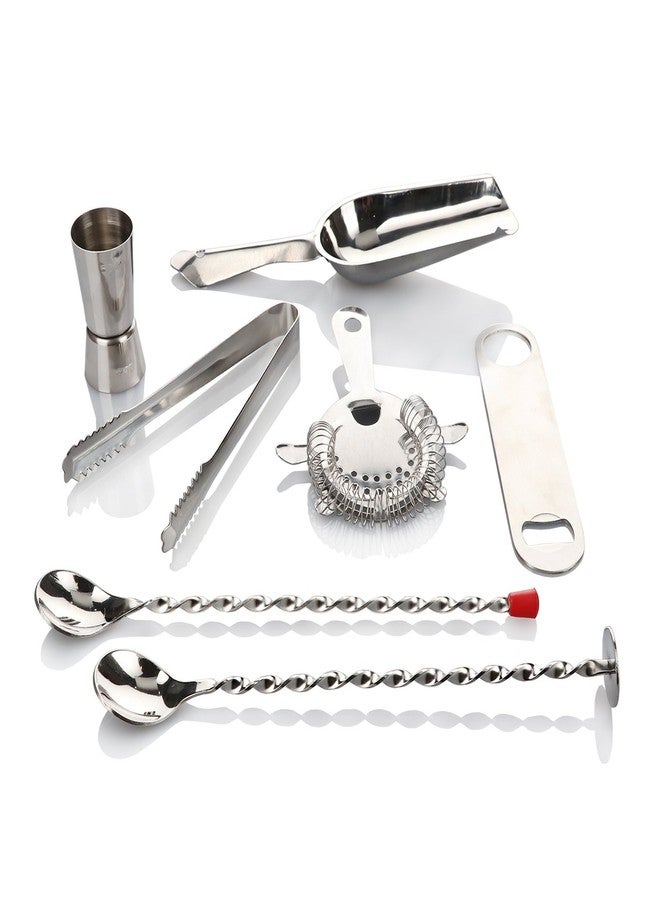 Urban Snackers Stainless Steel Barware Accessories, 7 Piece, Silver, Standard - Image 2