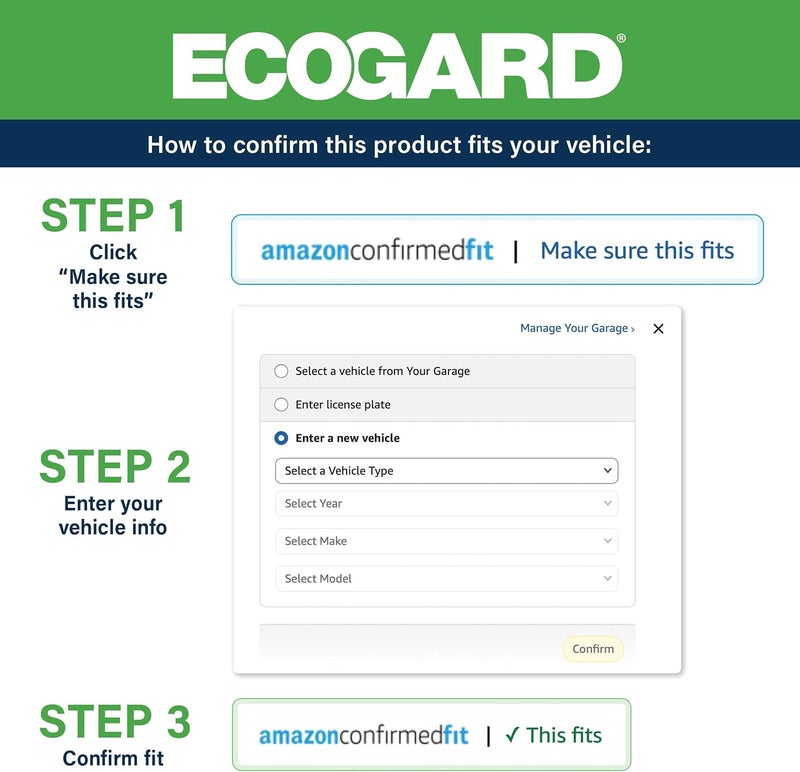 ECOGARD XA6124 Premium Engine Air Filter Fits Hyundai Sonata 2.4L 2011-2014, Santa Fe 2.4L 2010-2012, Sonata 2.0L 2011-2014, Santa Fe 3.5L 2010-2012, Azera 3.3L 2012-2017 Gulf standard sizing alternatives - Image 2
