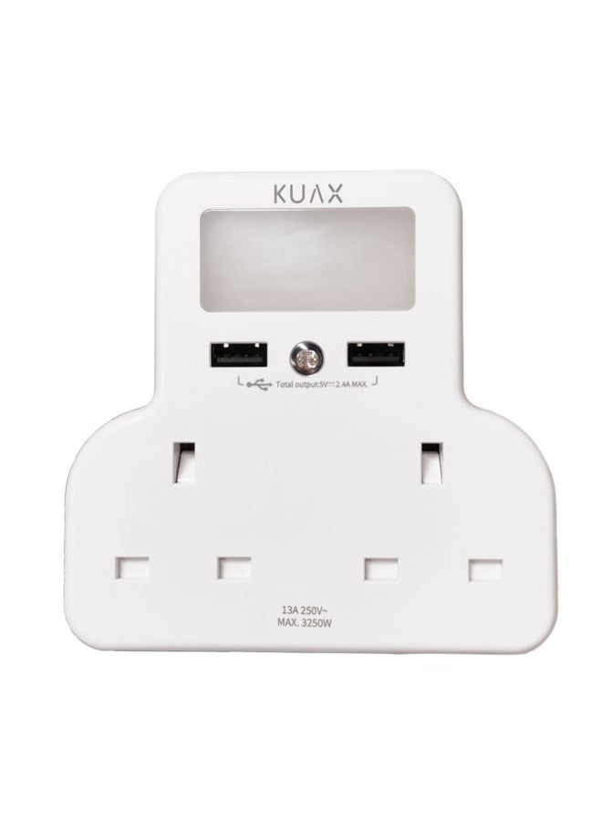 Dual power plug adapter with night motion light and dual USB - Image 2
