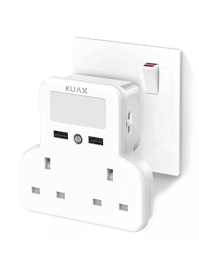 Dual power plug adapter with night motion light and dual USB - Image 1