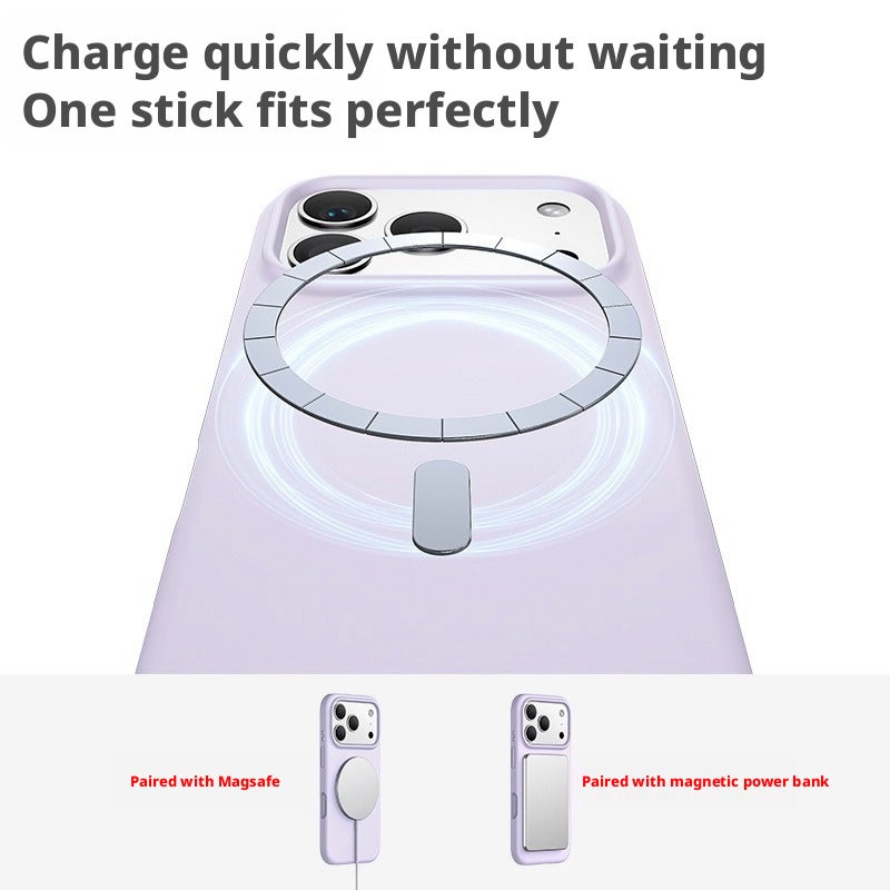 Magnetic Silicone Phone Case for iPhone 17 Series, Solid Color, One-Piece Button Cover - Image 3