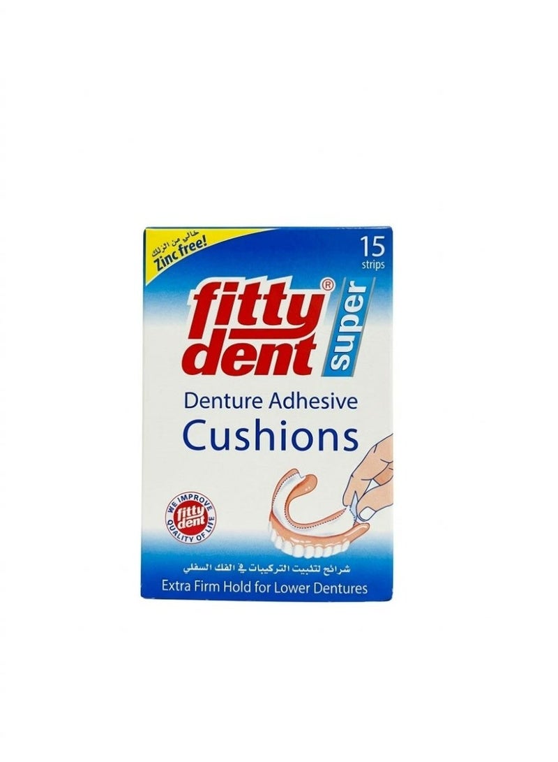 Waterproof denture adhesive strips, 15 pieces