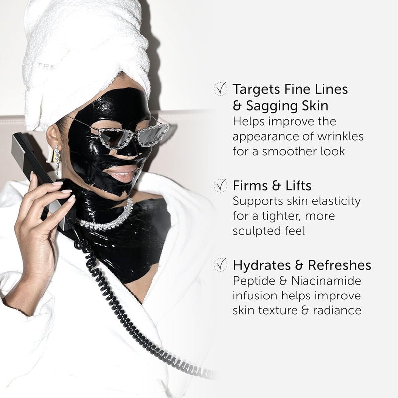 111SKIN Black Diamond Lifting Firming Neck Mask Hydrogel Neck Wrinkle Masks for Fine Lines Sagging Skin on Chest Dcolletage with Peptide Niacinamide 5 Sheet Masks 145 fl oz Each - Image 4