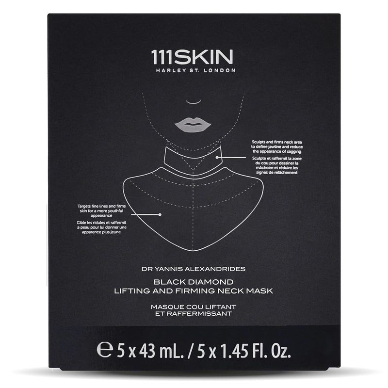 111SKIN Black Diamond Lifting Firming Neck Mask Hydrogel Neck Wrinkle Masks for Fine Lines Sagging Skin on Chest Dcolletage with Peptide Niacinamide 5 Sheet Masks 145 fl oz Each - Image 1