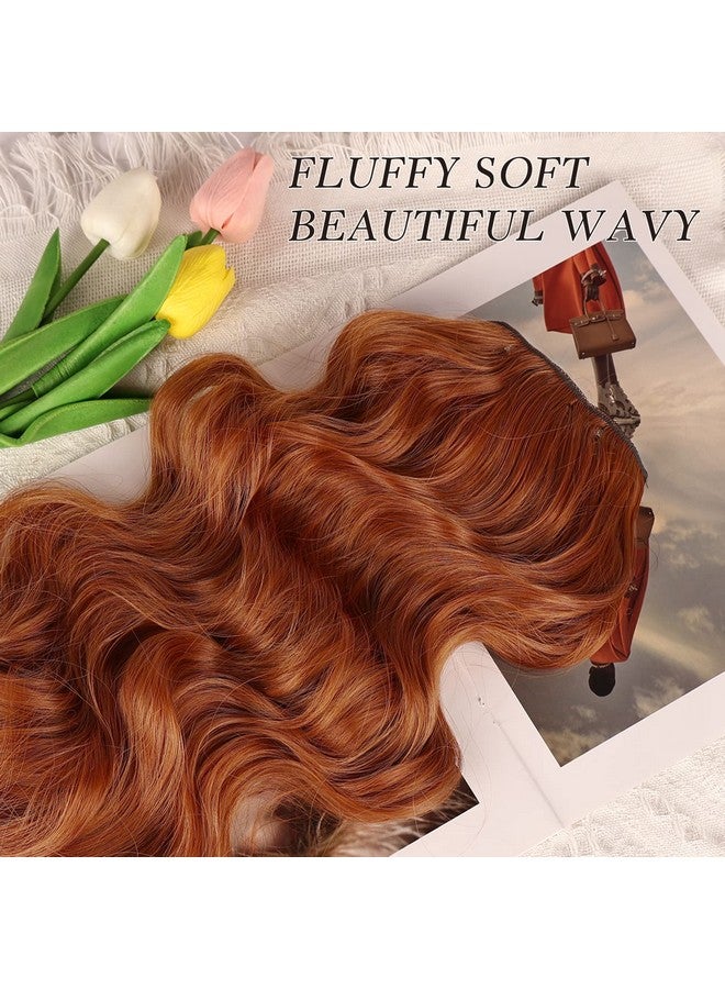 NAYOO Ayoo Clip In Hair Extensions For Women 20 Inch Long Wavy Curly Copper Red Hair Extension Full Head Synthetic Hair Extension Hairpieces (6Pcs Copper Red) - Image 5