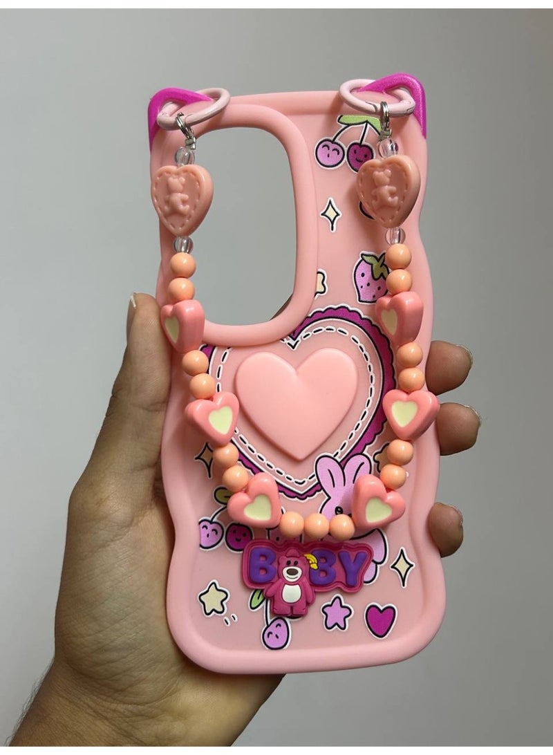 جراب خلفي بتصميم كرتوني جديد علي شكل قلب وعليه كلمه BABY متوافق مع هاتف انفينيكس هوت 50 - Image 2