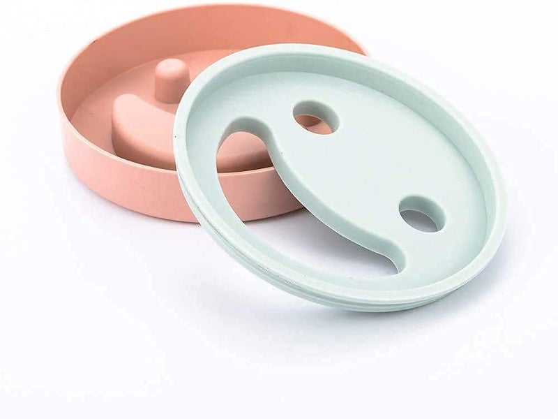 OANGO Square Soap Case Travel Soap Holder Soap Container Double Drained Cute Large Smiley Bathroom Home Toilet Soap Holder Round - 2 Pack (2) - Image 3