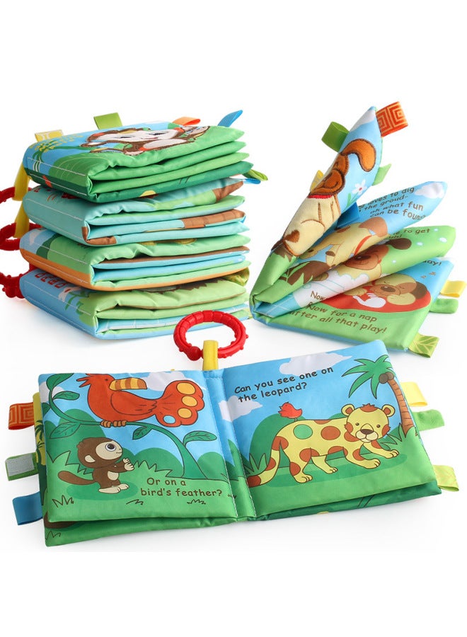 Three-dimensional Baby Toys Tear Cloth Book Animal Cloth Book Bb Ring Paper Palm Cloth Book Early Education English - Image 2