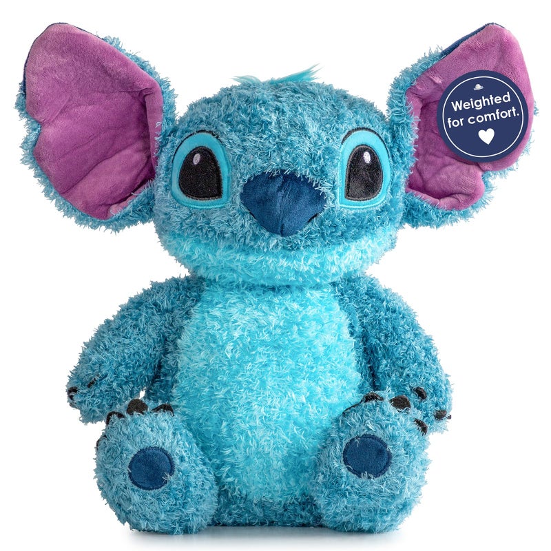 Jay Franco Weighted Disney Plush Pillow Buddy 25 lbs Soft Plushie Stuffed Pillow 14 Inches Blue Stitch - Image 2