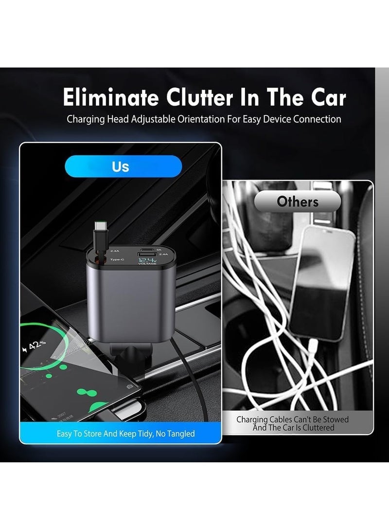 ELTRAZONE "Car Charger with Retractable Type-C Cable – Quick Charge and Tangle-Free Design" - Image 5