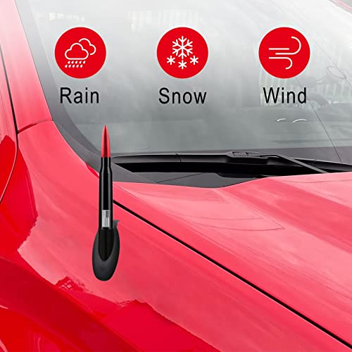 Ajxn 1 PC Car Truck Bullet Antenna, Automobile Antenna Mast, Suitable for GM Chevy Silverado 1500 3500 HD Avalanche GMC Sierra 1500 3500 Denali Heavy Duty Pickup Trucks Accessories (Red) - Image 2