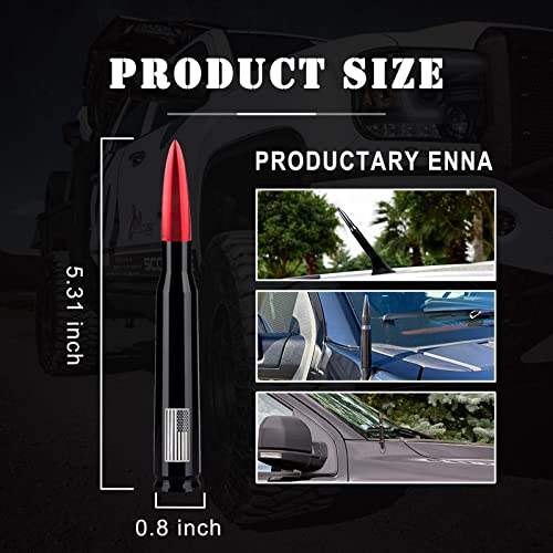 Ajxn 1 PC Car Truck Bullet Antenna, Automobile Antenna Mast, Suitable for GM Chevy Silverado 1500 3500 HD Avalanche GMC Sierra 1500 3500 Denali Heavy Duty Pickup Trucks Accessories (Red) - Image 3