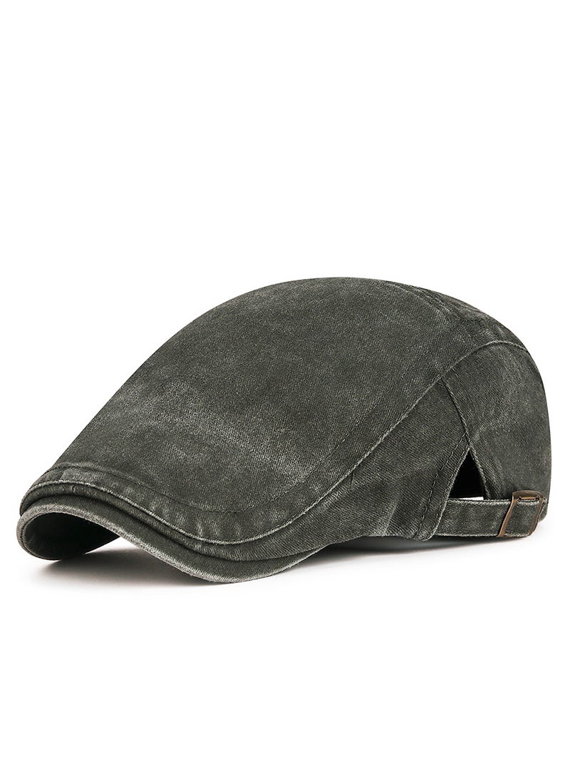 Generic Vintage Washed Newsboy Cap Unisex Wine red  - Image 4