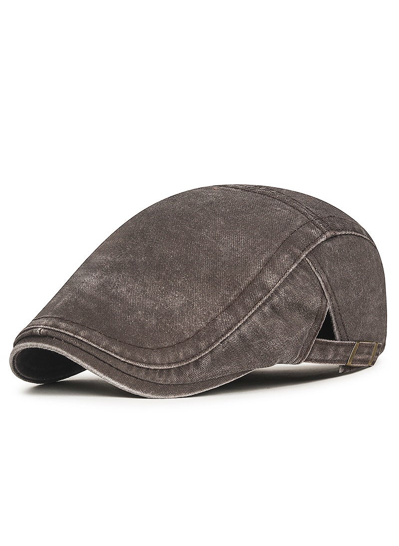 Generic Vintage Washed Newsboy Cap Unisex Wine red  - Image 2