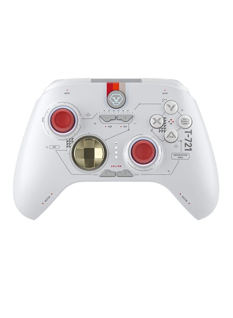 AOLION Wireless Bluetooth Controller, Hall Linear Trigger Gamepad Controller, Compact Portable Gaming Joystick, Comfortable Grip Gamepad With RGB Lightening , (1pc, White, Hall Trigger) - Image 1