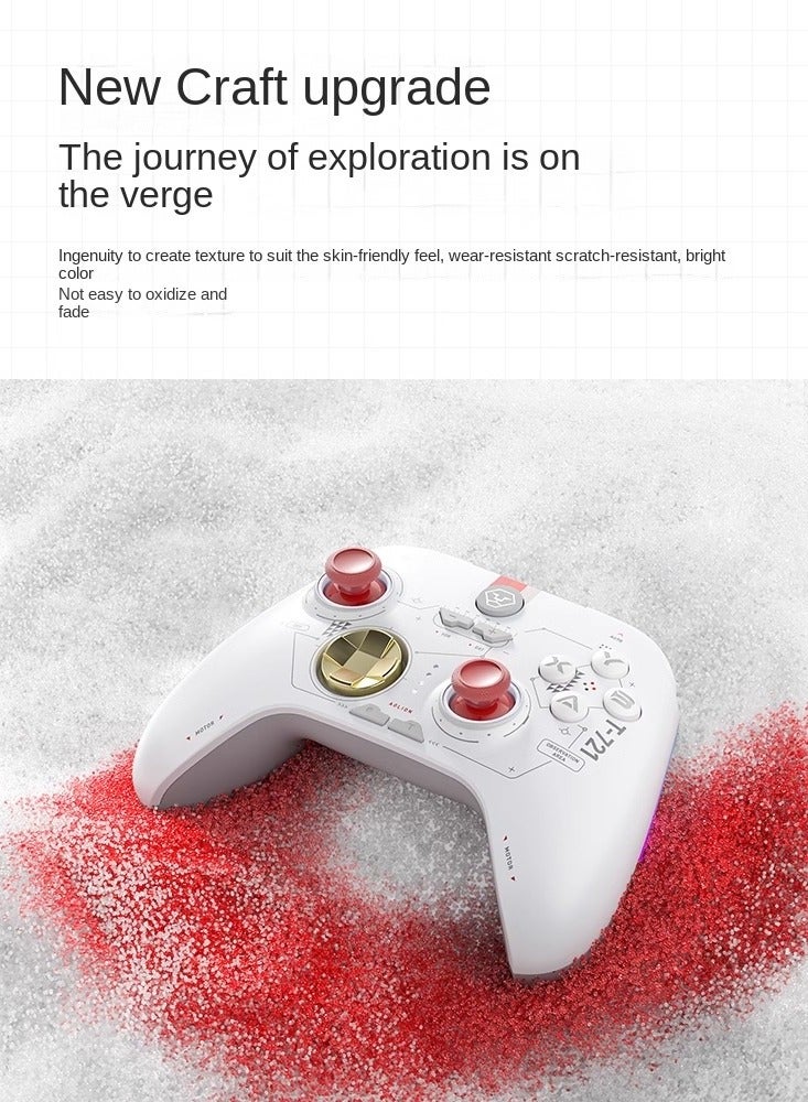 AOLION Wireless Bluetooth Controller, Hall Linear Trigger Gamepad Controller, Compact Portable Gaming Joystick, Comfortable Grip Gamepad With RGB Lightening , (1pc, White, Hall Trigger) - Image 5