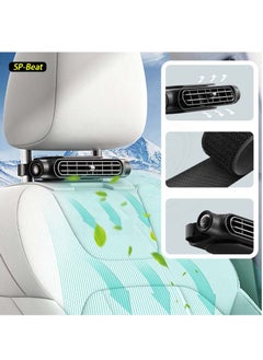 Generic Portable Air Conditioner Car Seat Fan Headrest Compact Lightweight Three Gear Refrigeration USB Powered Suitable for Most Cars (Black)  - Image 3