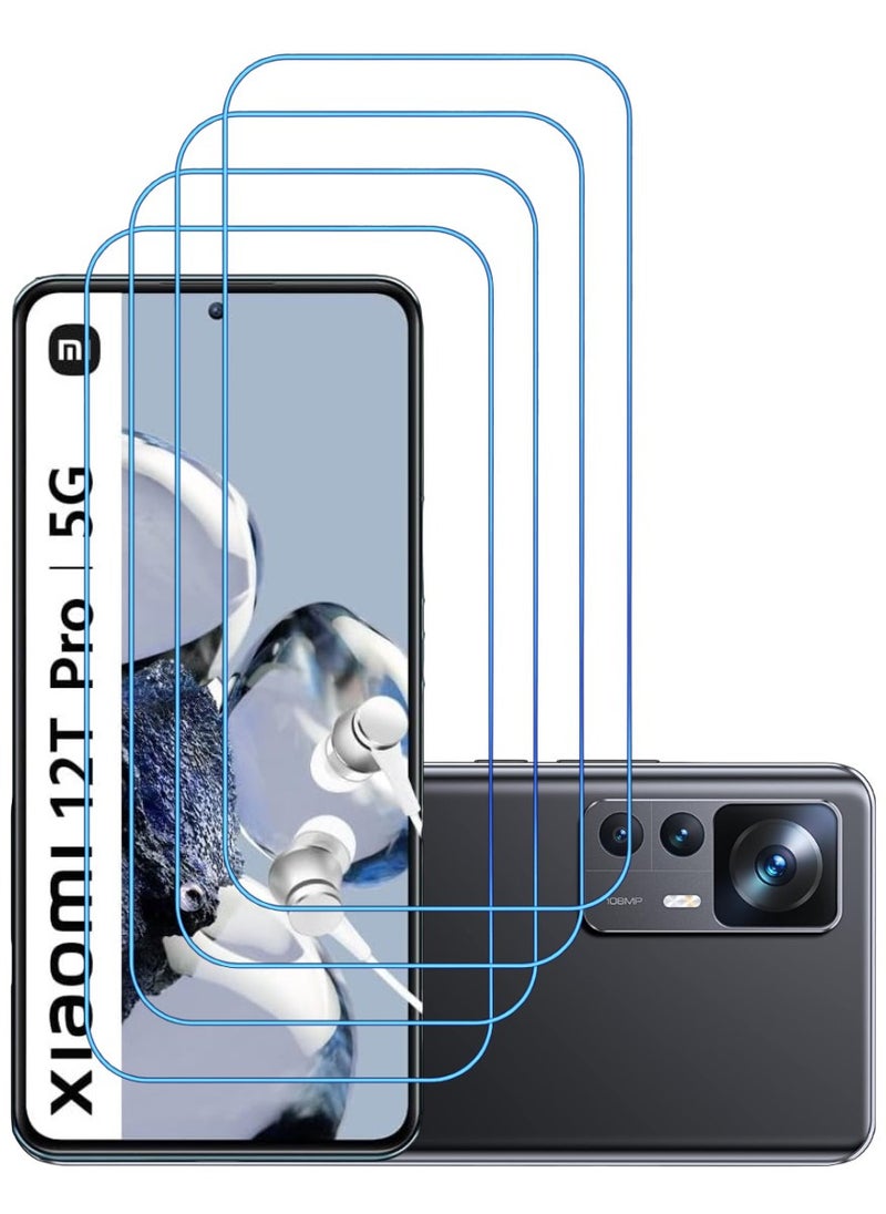 ACLIX 4 Pieces Antistatic ESD Dustproof Premium Quality High Definition Clear Tempered Glass Screen Protector Designed For Xiaomi 12T Pro - Image 1