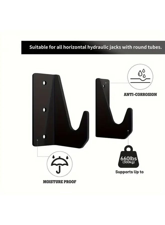 Black Heavy Duty Metal Wall Mounted Hooks For Jacks 2 Pieces Set - Image 5