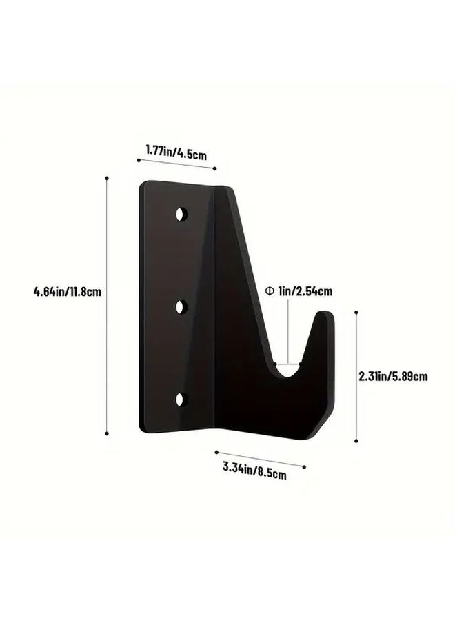 Black Heavy Duty Metal Wall Mounted Hooks For Jacks 2 Pieces Set - Image 4