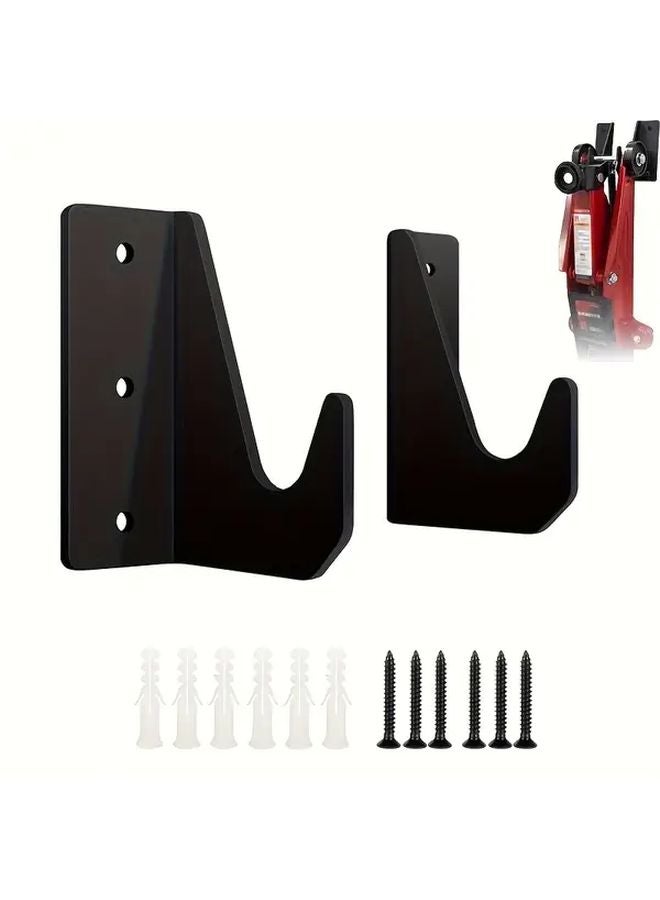 Black Heavy Duty Metal Wall Mounted Hooks For Jacks 2 Pieces Set - Image 2