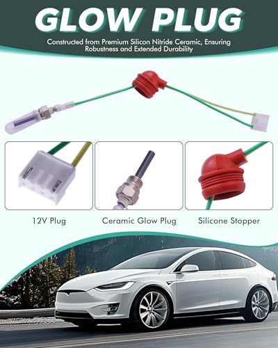 Faitio 12V Diesel Heater Glow Plug Repair Kit, 9Pcs 2KW 5KW 8KW Chinese Diesel Parking Heater Gasket Ceramic Ignition Plug, Replacement Parts for Diesel Heater, Car, Truck, and Boat - Image 3