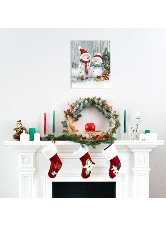 Today Idea Snowmen Christmas Canvas Wall Art | Cute Winter Decor & Christmas Gifts for Bedroom, Living Room, Guest Room & Officce Decor Framed Painting, Prints & Posters 12x15 inch - Image 5