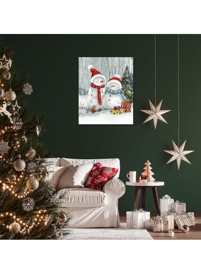 Today Idea Snowmen Christmas Canvas Wall Art | Cute Winter Decor & Christmas Gifts for Bedroom, Living Room, Guest Room & Officce Decor Framed Painting, Prints & Posters 12x15 inch - Image 4