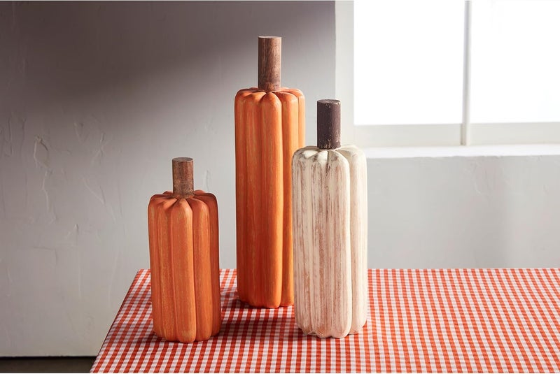 Wooden Pumpkin Sitter, Medium, 12 3/4" x 3 3/4"