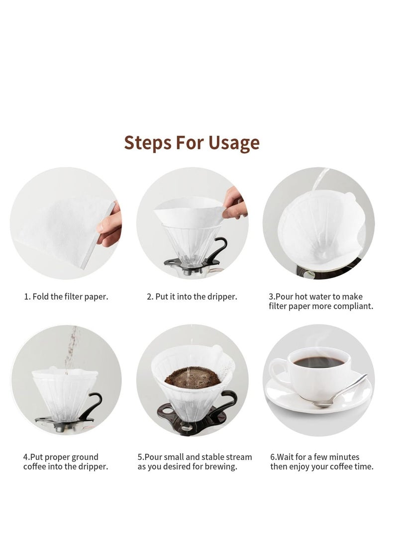 Coffee Filters V60 Cone Paper White Natural 100pcs 1-2 Cups Size 01 - Image 2