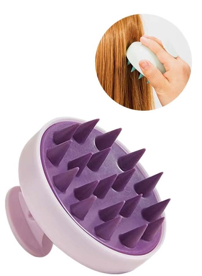 VIUAUAX Soft Silicone Hair Massage Brush - Silicone Shampoo Hair Brush - Hair Washing Comb, Silicone Scalp Massager Shampoo Brush, Silicone Teeth Hair Scalp Soft Massage Brush,Skin-friendly, Soft And Comfortable, Exfoliates Scalp Dead Skin, Wet Dry Hair Massager for All Hair Types of Women  Purple - Image 1