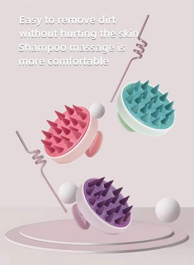 VIUAUAX Soft Silicone Hair Massage Brush - Silicone Shampoo Hair Brush - Hair Washing Comb, Silicone Scalp Massager Shampoo Brush, Silicone Teeth Hair Scalp Soft Massage Brush,Skin-friendly, Soft And Comfortable, Exfoliates Scalp Dead Skin, Wet Dry Hair Massager for All Hair Types of Women  Purple - Image 3