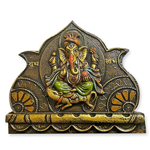 Ethnic Karigari Wood Religious Wall Hanging Painting, Multicolour, 30 cm x 23 cm x 7 cm - Image 3
