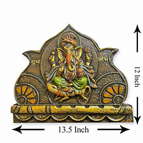 Ethnic Karigari Wood Religious Wall Hanging Painting, Multicolour, 30 cm x 23 cm x 7 cm - Image 2
