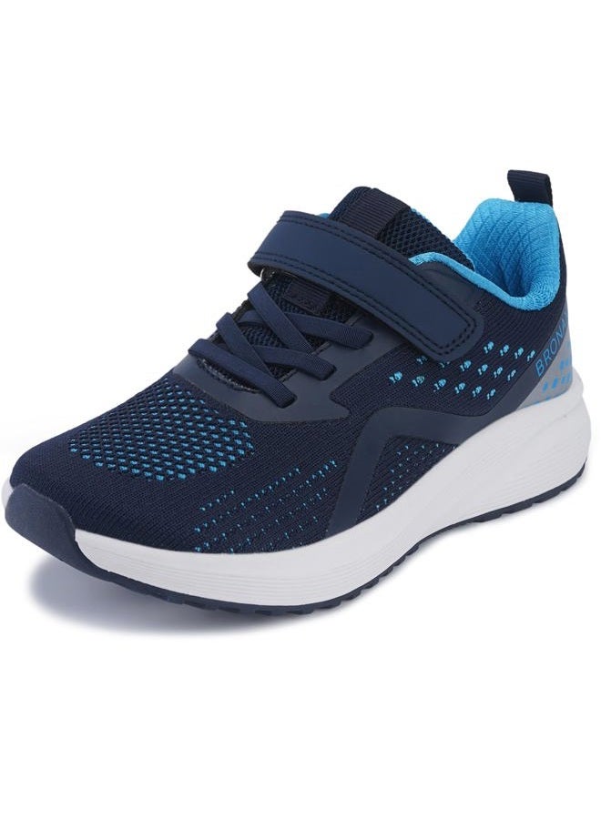 BRONAX Little/Big Kids Wide Toe Box Tennis Shoes | Athletic Running Sneakers for Boys/Girls, Dark Blue, 2 Wide Little Kid - Image 1