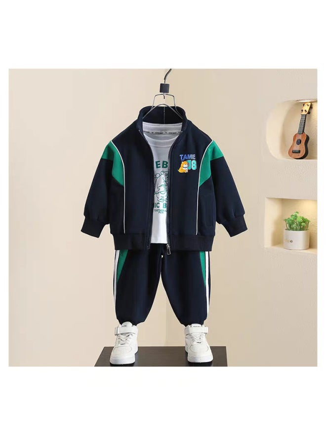 Boys' Spring And Autumn Sports Suit New Korean Style Cool And Stylish Casual Two-piece Set For Boys