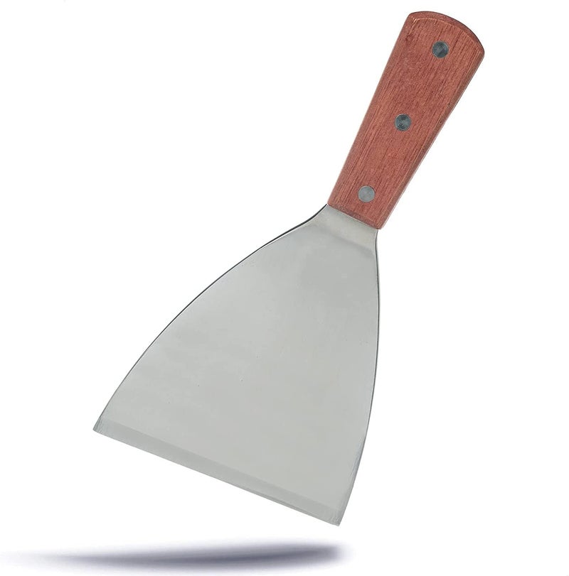 TASKHOUSE Metal Spatula with Beveled Edges Stainless Steel Burger Turner for Grill, Heavy Duty Griddle & Cast Iron Skillet (1 Piece) - Image 1
