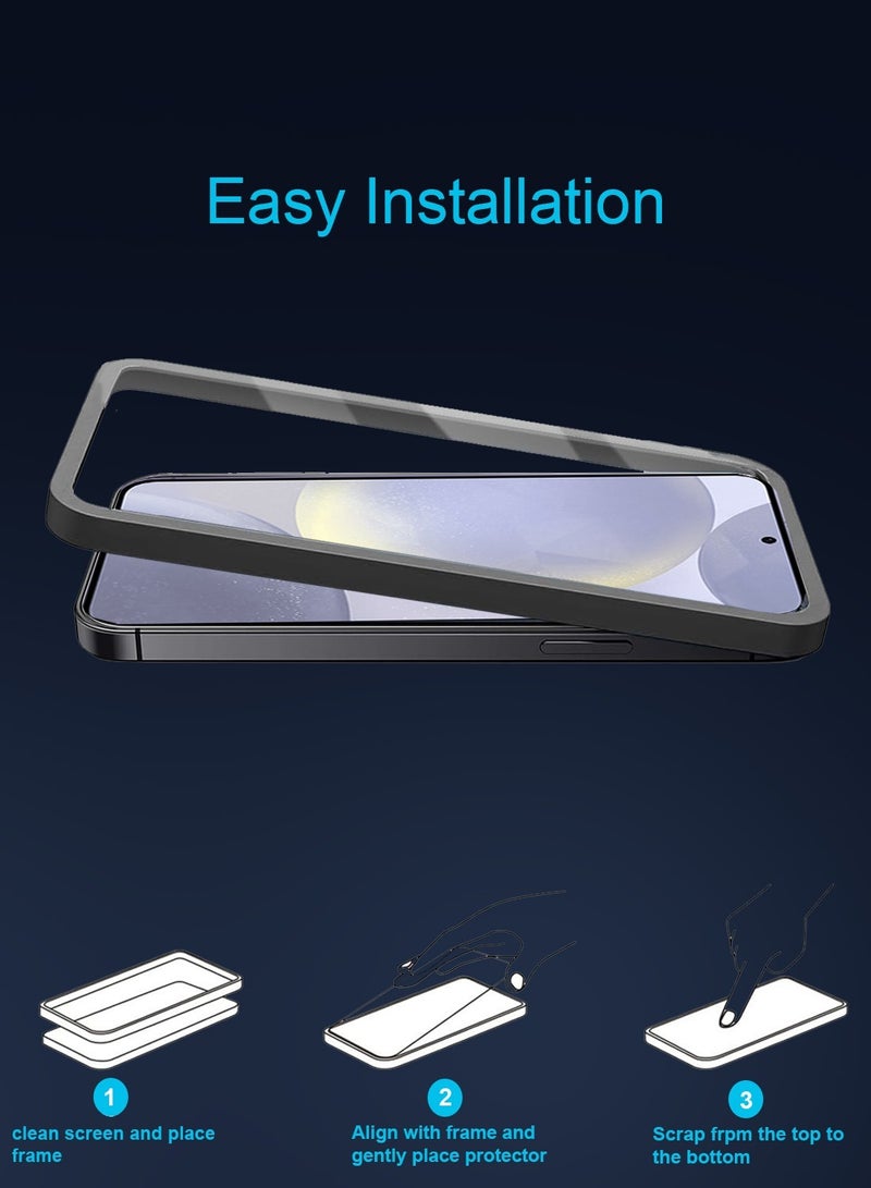 Techie Samsung Galaxy S24 Plus Screen Protector, Super Clear Gorilla Glass with Easy Installation Auto Alignment Frame, 9H Tempered Glass, Bubble-Free, Case-Friendly - 2 Pack - Image 2