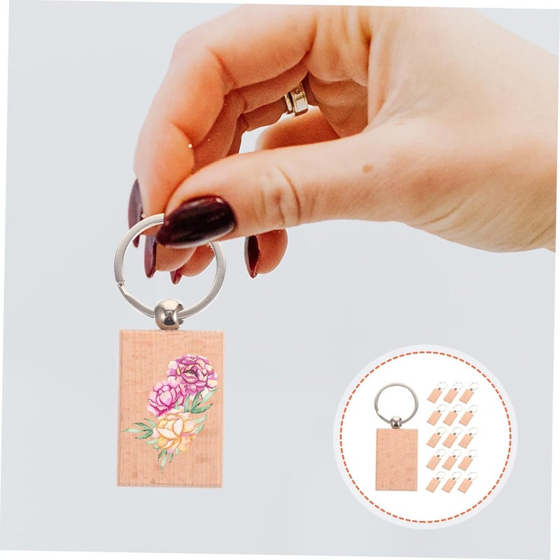 Repeated use trusted quality STOBOK 30pcs Unfinished Wood Keychain Blanks for Crafts Wooden Key for Keychain Jewelry Making and Creative Projects Any Occasion Multi-demand compliant quality - Image 5
