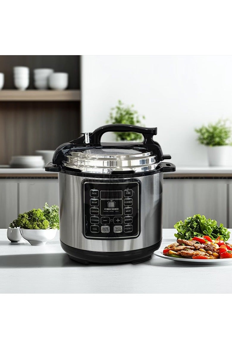 Olympia طباخ ضغط كهربائي 10 في 1، وعاء طهي متعدد الوظائف سعة 10 لتر، طباخ بطيء، طباخ أرز، بخار وغيرها - من الفولاذ المقاوم للصدأ، 1600 واط - قابل للبرمجة وسهل التنظيف - Image 4