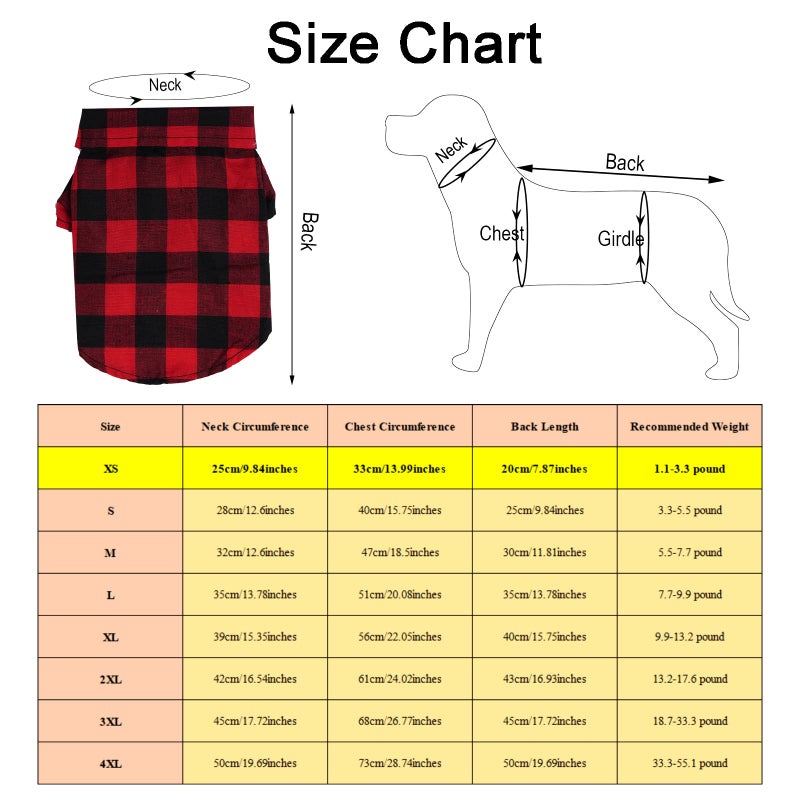 Tongcloud 2 Pack Plaid Dog Shirts - Puppy & Cat Shirts for Small Dogs & Cats - Red & Blue, Medium - Birthday Party & Holiday Photo - Image 2