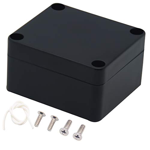 Zulkit Junction Box, Zulkit Project Box IP65 Waterproof Outdoor Box ABS Plastic Electrical Boxes Electronic Enclosure Black 2.48 x 2.28 x 1.38 inch (63 x 58 x 35mm) - Image 1