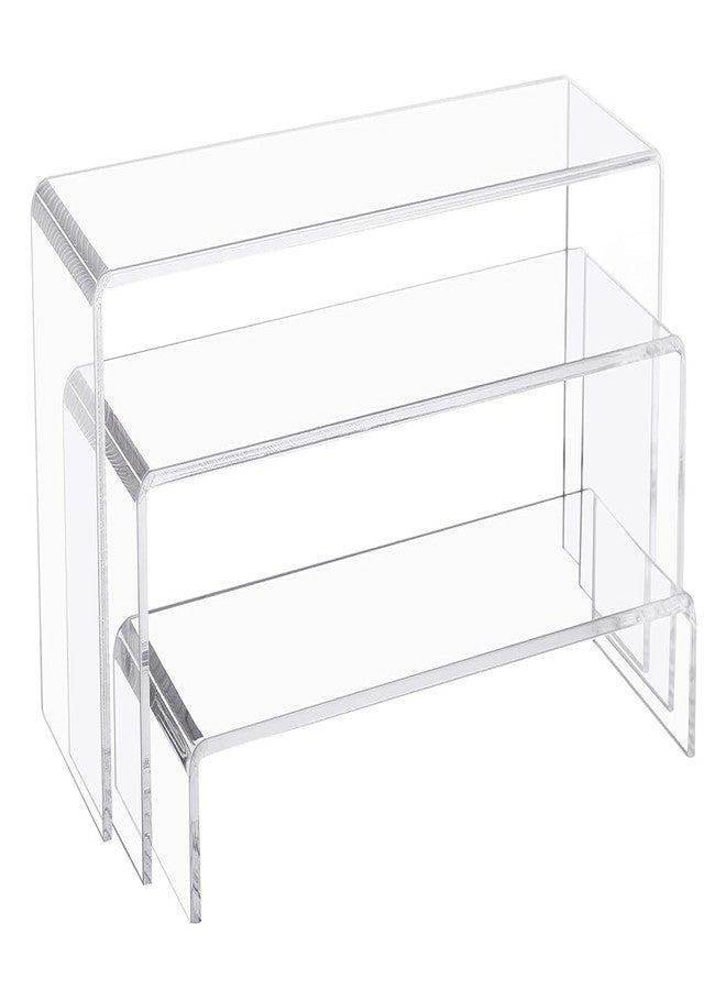 EXPORTIQ Acrylic Display Riser Stand, 5MM Transparent Rectangular Shelf for Shop Display, Countertop, Showroom, Retail Product Stand for Jewellery and Collectibles - Image 1