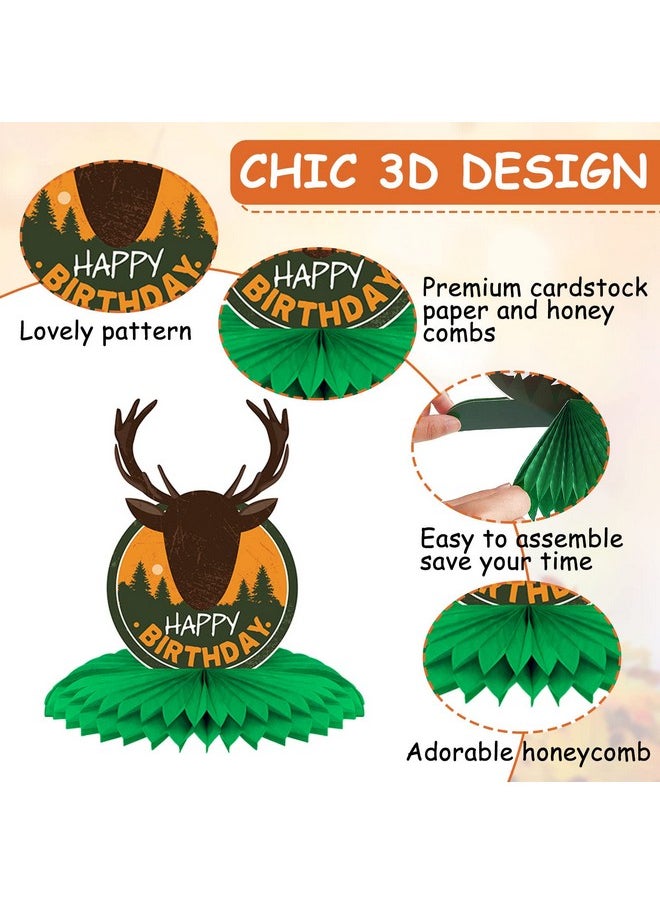 Containlol - 12 Pieces Hunting Birthday Decorations Hunting Table Centerpieces Camo Party Decorations Hunting Honeycomb Centerpieces Camo Birthday Party Supplies For Hunting Birthday Baby Shower Party Supplies - Image 1